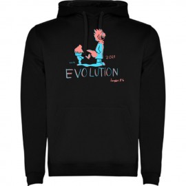 EVOLUTION. Sudadera negra con capucha unisex