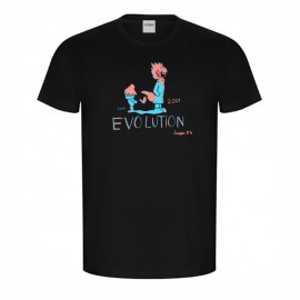 EVOLUTION. Camiseta negra de manga corta unisex